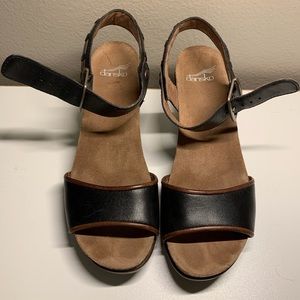 Dansko Black Leather Sandal (Size 37)